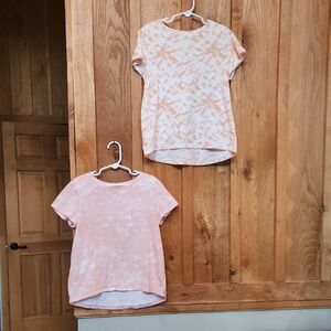 Old Navy Tie Dye Short Sleeve Cotton Softest Tees, Large 10/12, Pink & White